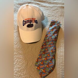 Florida Gators Cap (2006 NCAA Men’s Basketball Champs) and 100% Silk Tie. EUC
